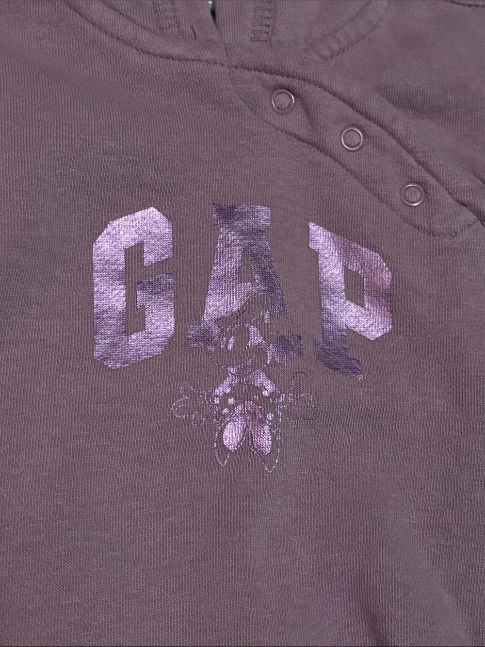 GAP Disney baby purple lavender Hooded One-Piece with Ear Details 0-3 mo